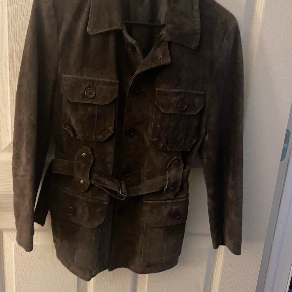 Theory brown suede belted jacket (4) 🌿